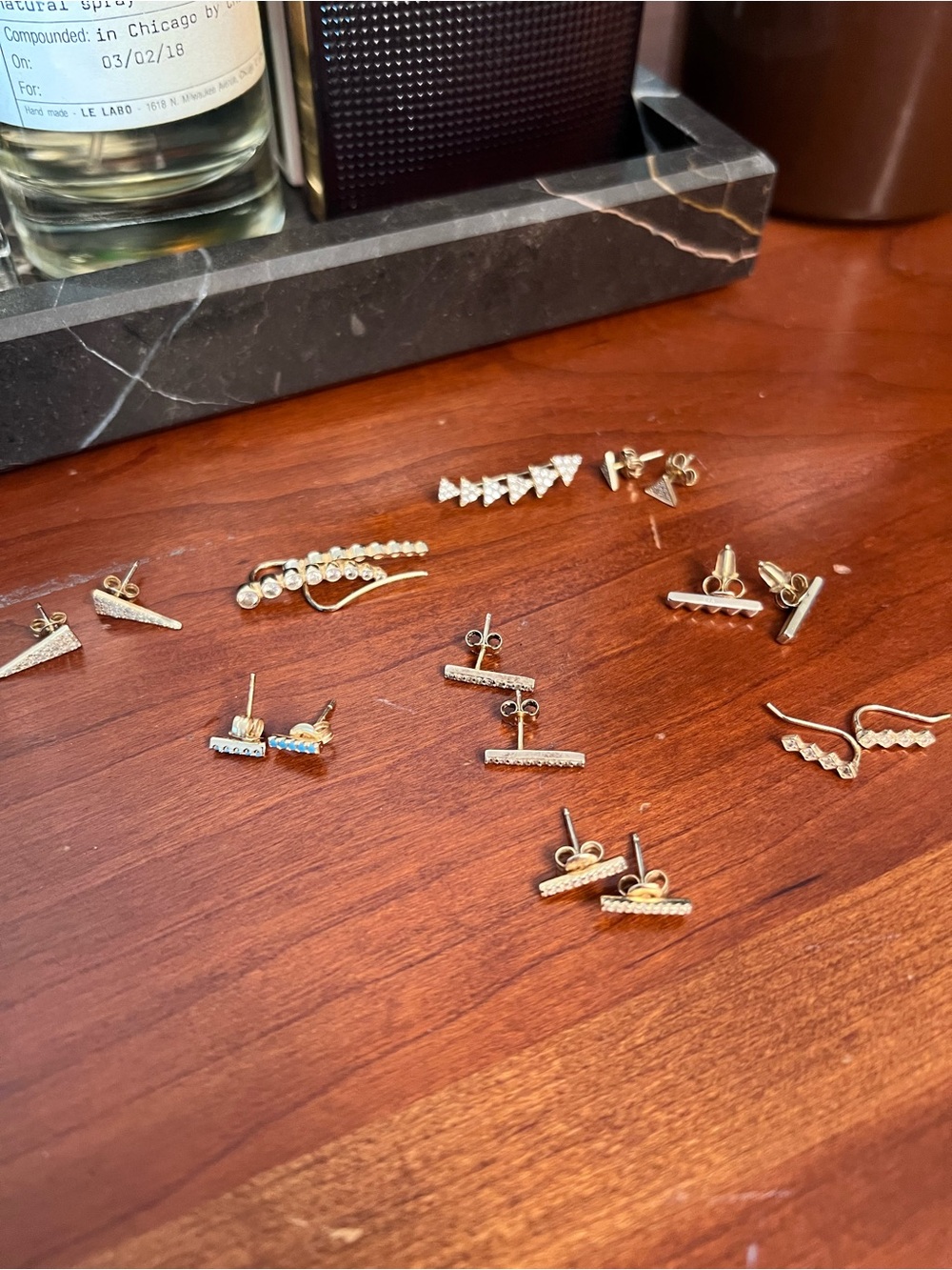 14 sets of mostly Sterling Silver 925 with Gold Vermeil with Zircon Earrings